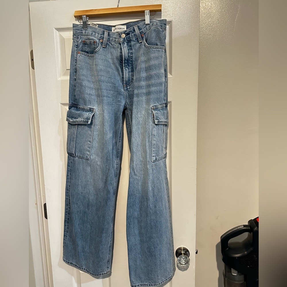 Aritzia Denim Hi Rise Cargo Jeans